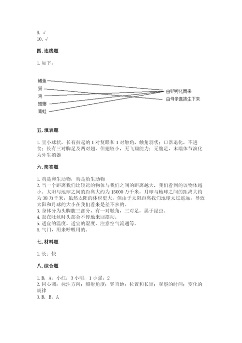 教科版小学科学三年级下册期末测试卷附参考答案【研优卷】.docx