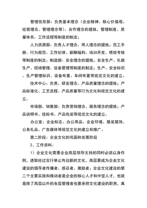 企业文化建设计划