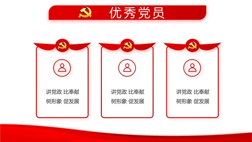 红色党支部年终工作总结述职报告PPT