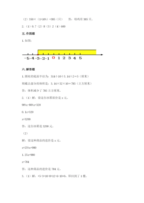 天津市津南区六年级下册数学期末测试卷最新.docx