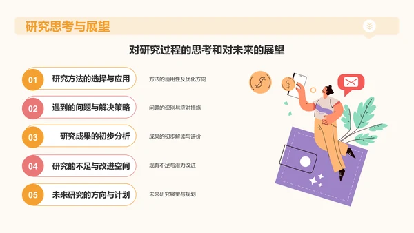 橙色插画风大学生专业课汇报PPT模板