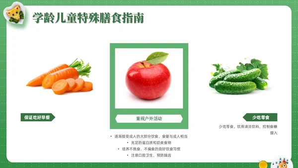 绿色实拍儿童膳食营养青少年健康食物培训PPT课件