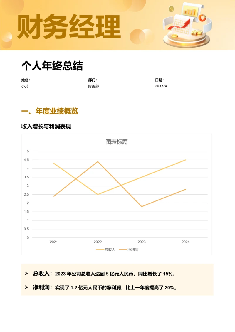 简约风财务经理年终总结报告