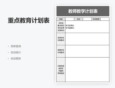重点教育计划表