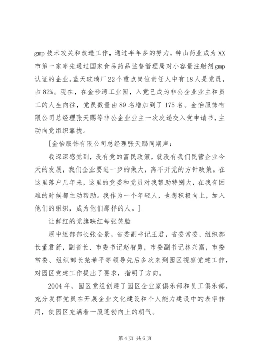 工业园非公有制企业党建工作纪实.docx