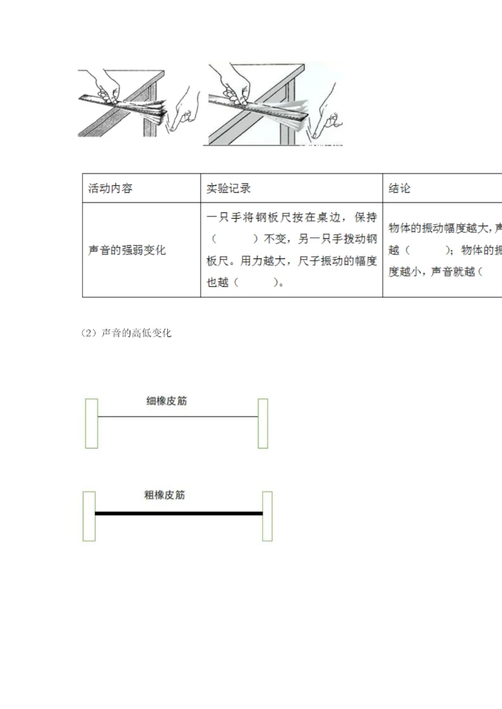 教科版科学四年级上册第一单元声音测试卷汇总.docx