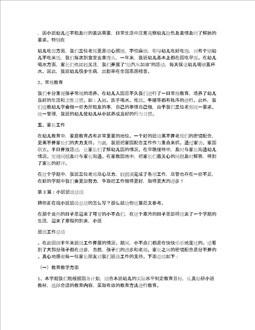 小班班级总结集合10篇共17077字