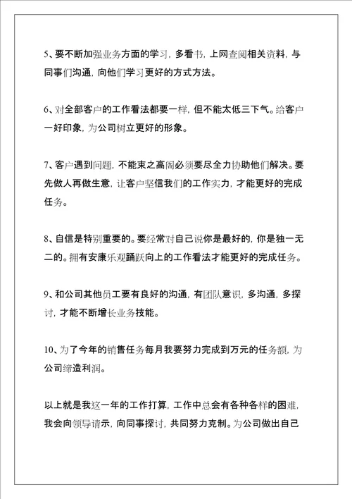 业务员的工作计划书共12页