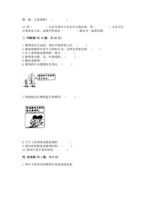 教科版科学一年级上册期末测试卷精品（有一套）.docx