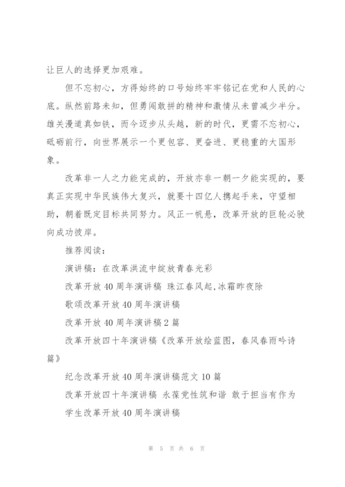 学生改革开放40周年演讲稿.docx