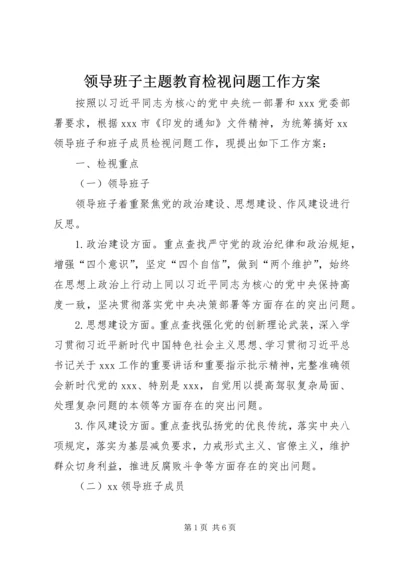 领导班子主题教育检视问题工作方案.docx