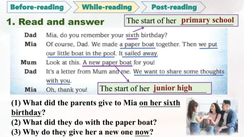 Unit 1 A new start  Reading for writing课件+内嵌音视频  外