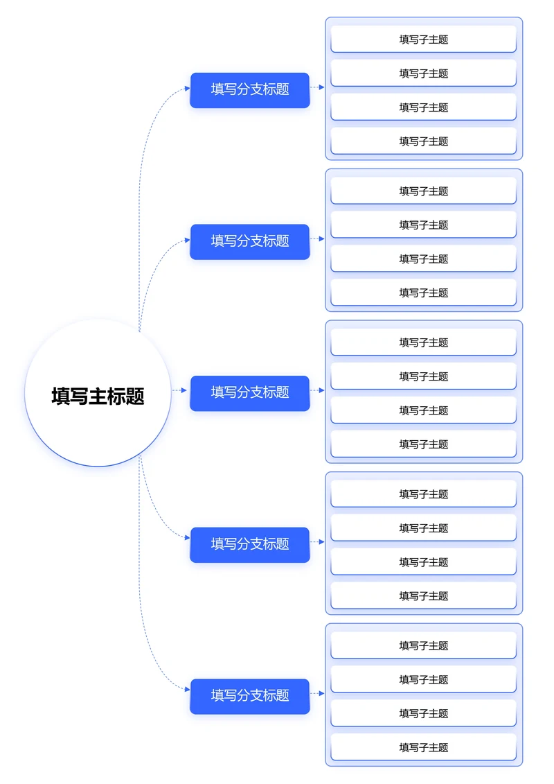 蓝色简约横版基础思维导图