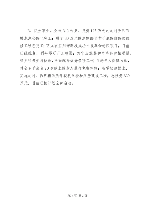 乡镇年度主要经济指标和工作总结情况.docx