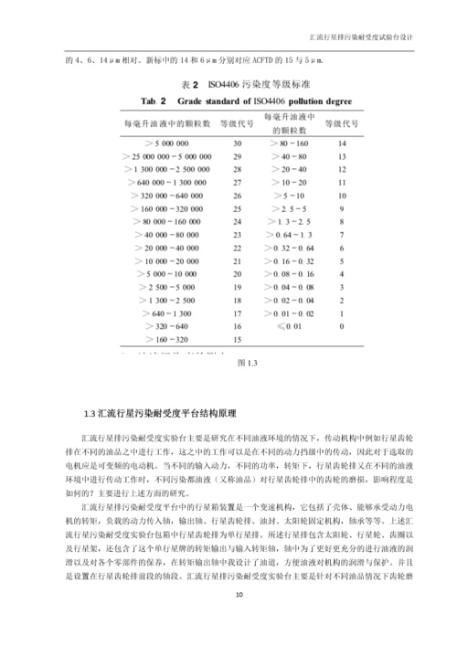 汇流行星排污染耐受度试验台设计毕业设计论文.docx