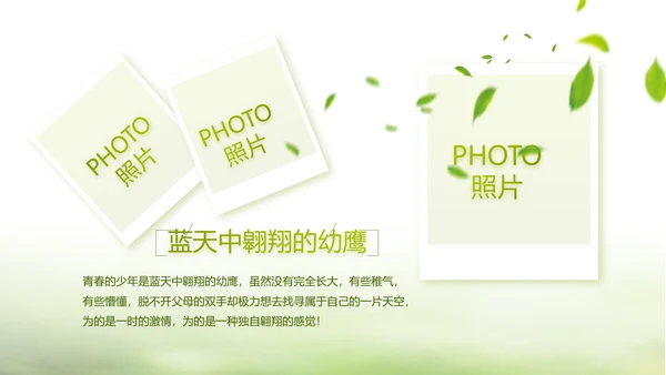 绿色文艺致青春毕业季大学毕业纪念册相册PPT