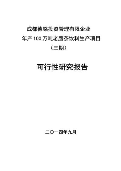 饮料生产项目可行性研究报告.docx