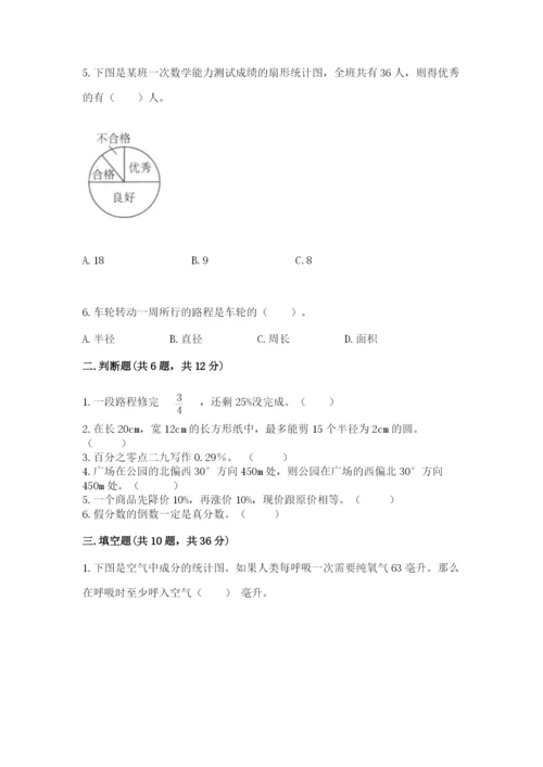 2022六年级上册数学期末考试试卷（研优卷）.docx