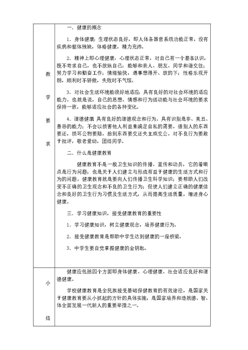 高中健康教育教案(共38页)