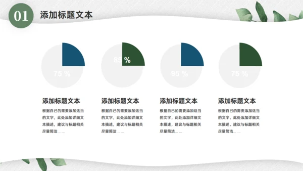 淡雅小清新，工作总结汇报商务通用PPT模板
