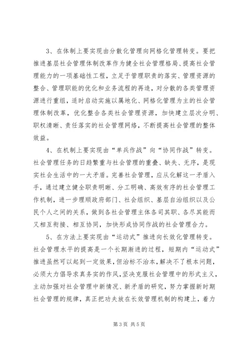 加强和创新社会管理座谈会发言材料 (2).docx