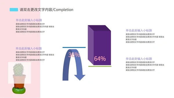 蓝粉色数据报告PPT模板