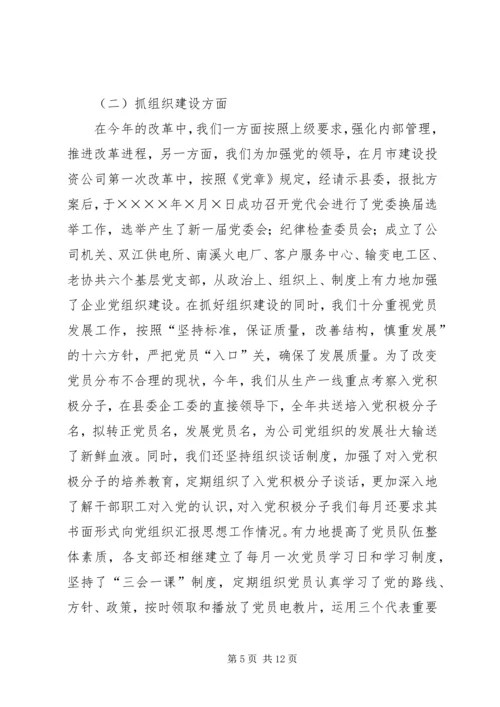 电力公司年度党建工作情况汇报 (5).docx