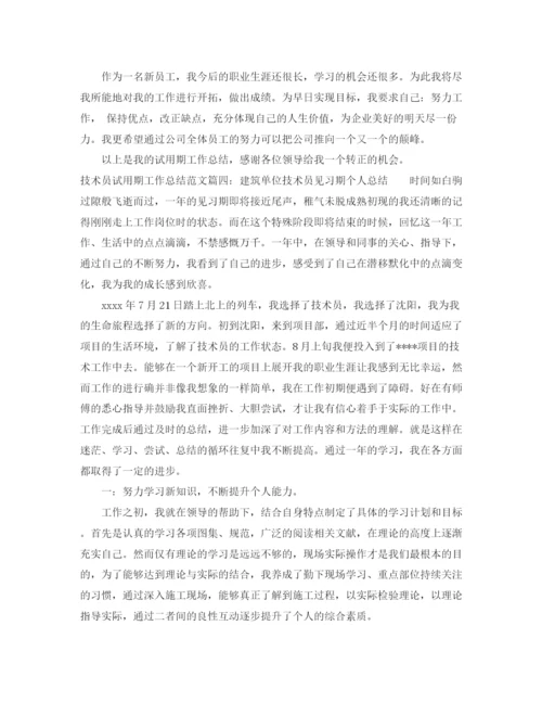 精编之技术员试用期工作总结范文6篇.docx