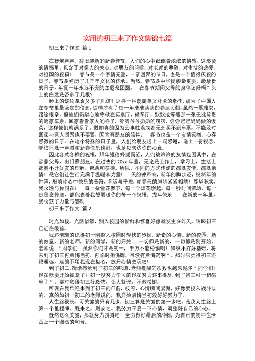 实用的初三来了作文集锦七篇