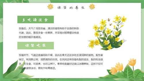 春天万物生长惊蛰女孩通用PPT模板