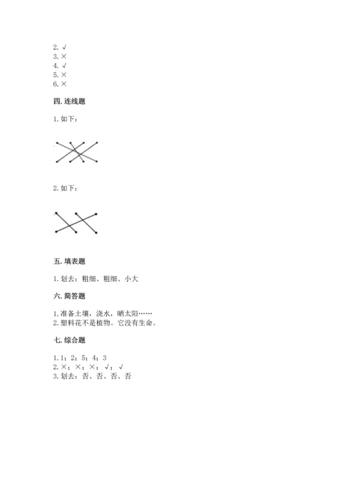 教科版科学一年级上册第一单元《植物》测试卷及参考答案（b卷）.docx