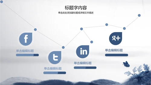 精美青花瓷水墨中国风ppt动态模板