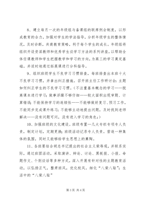高二年级期中考试前工作计划.docx