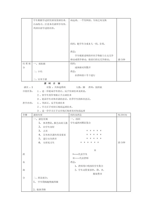 体育课件羽毛球教案