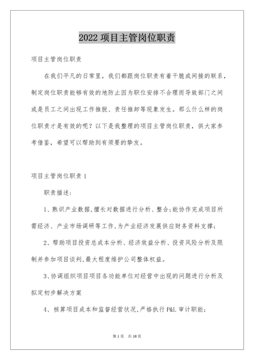 项目主管岗位职责.docx