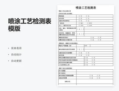 喷涂工艺检测表模版