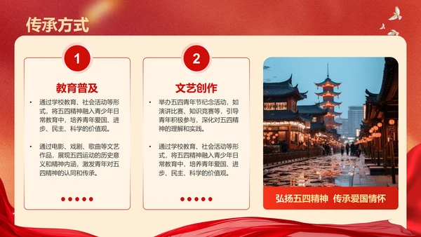 红色党政风五四青年节精神解读PPT模板