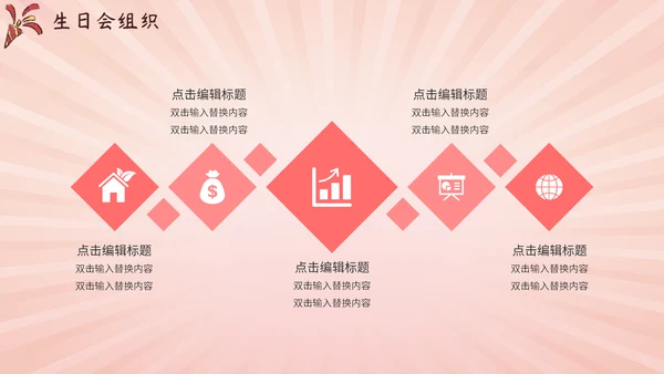 卡通粉色生日会通用PPT模板