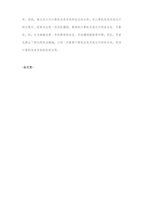 计算机信息系统的安全性分析.docx