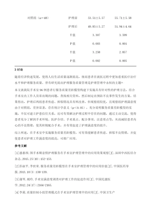 手术室护理管理中应用服务质量差距模型效果观察.docx