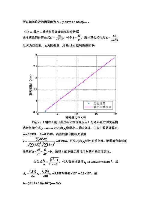 清华大学物理实验A1弹性模量的测量实验报告