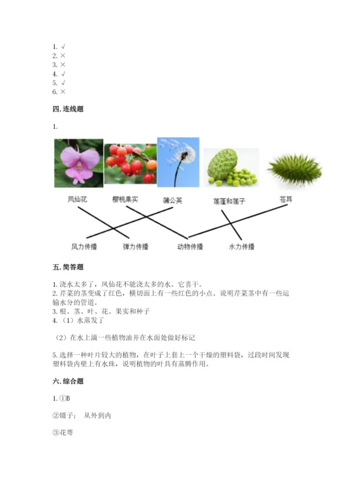 科学四年级下册第一单元《植物的生长变化》测试卷及完整答案【历年真题】.docx