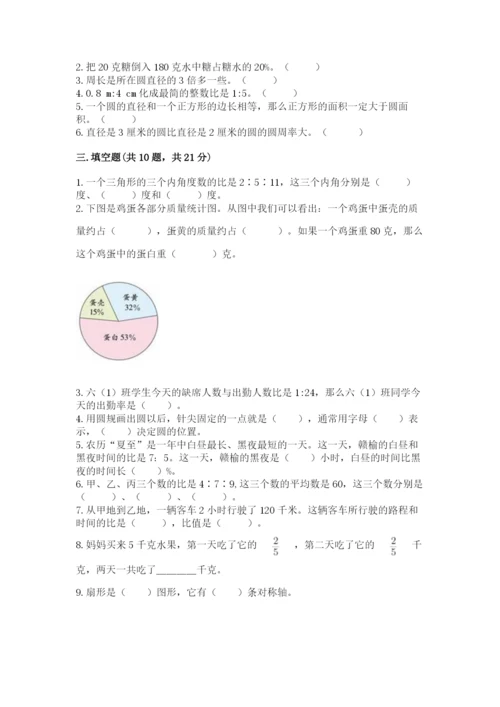 2022六年级上册数学《期末测试卷》含答案ab卷.docx