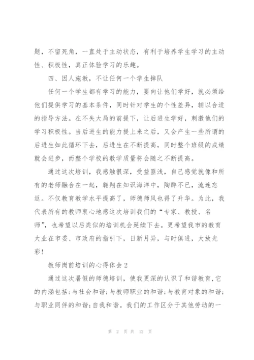 教师岗前培训的学习心得体会5篇.docx