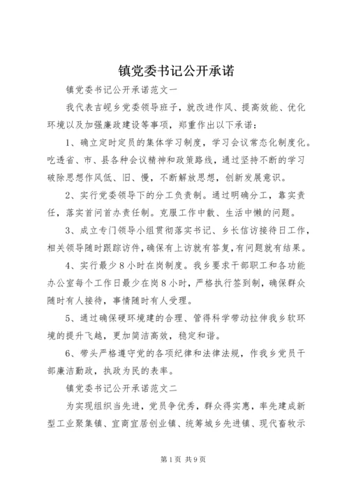 镇党委书记公开承诺.docx