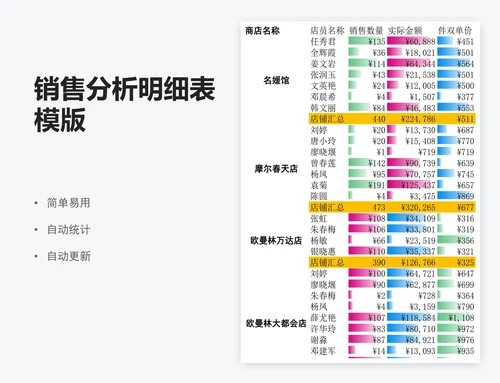 销售分析明细表模版