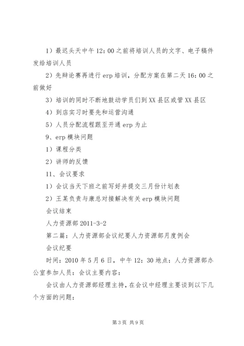 人力资源部会议记录.docx