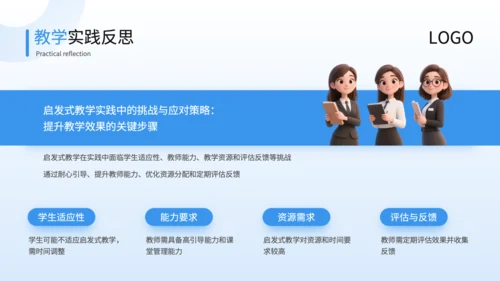 蓝色3D风启发式教学理念与实践培训PPT