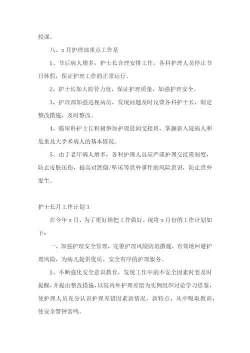 护士长月工作计划.docx