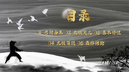 深色简约太极PPT模板宣传PPT动态PPT中国传统文化